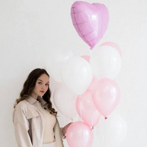 Набор из 10 латексных шаров и 1 фальгированного