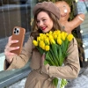 Букет из 35 желтых тюльпанов с лентой в Тюмени